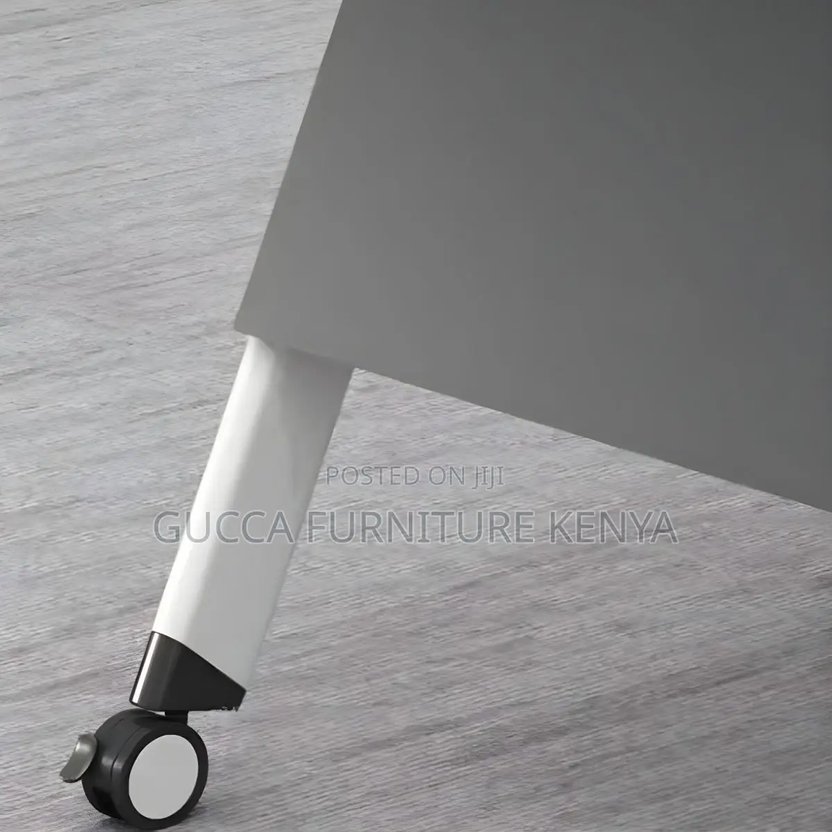 Office Tables: Modern White Foldable Desk With Steel Base