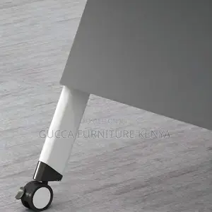 Office Tables: Modern White Foldable Desk With Steel Base