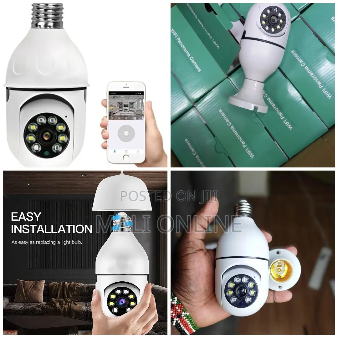 PTZ Bulb Camera 1080P Auto Rotating Wifi CCTV Camera
