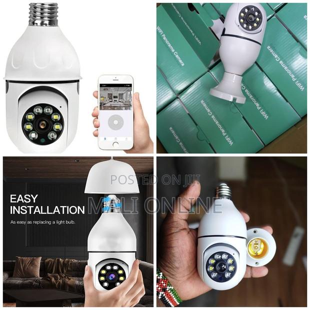 PTZ Bulb Camera 1080P Auto Rotating Wifi CCTV Camera