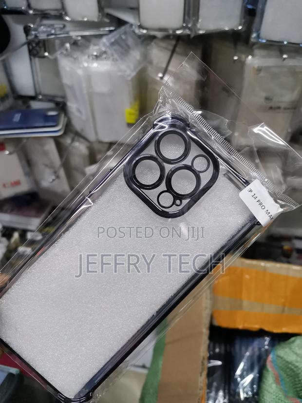 iPhone 14 Pro Max Black Edges Clear Back Case Cover - main view