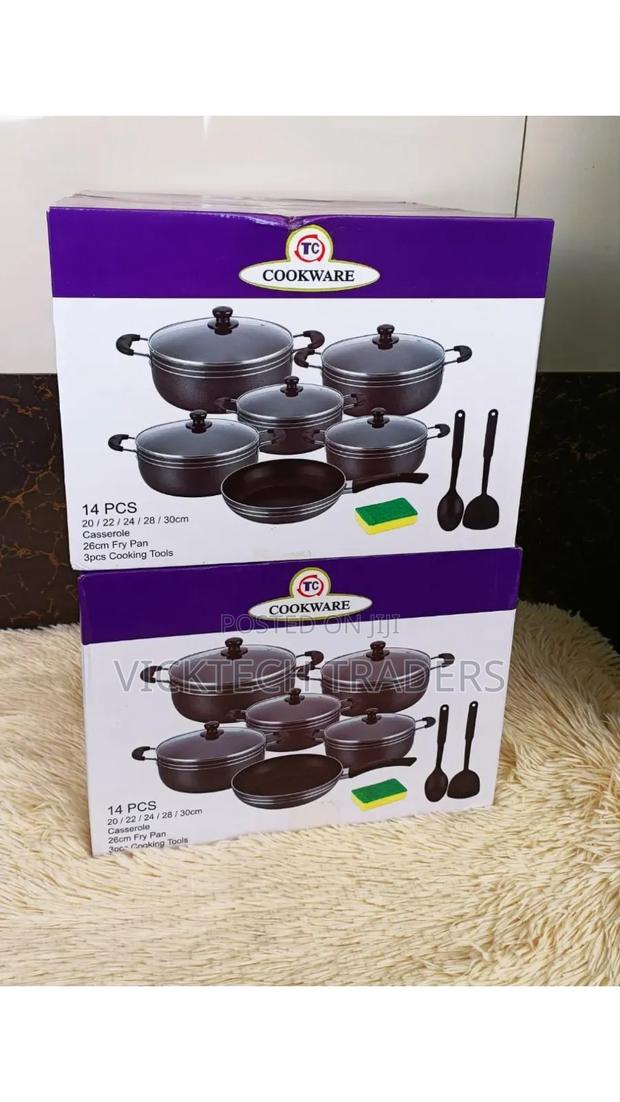 Cookware!TC 14pcs Non-Stick Black Cooking Pot/Sufuria Set