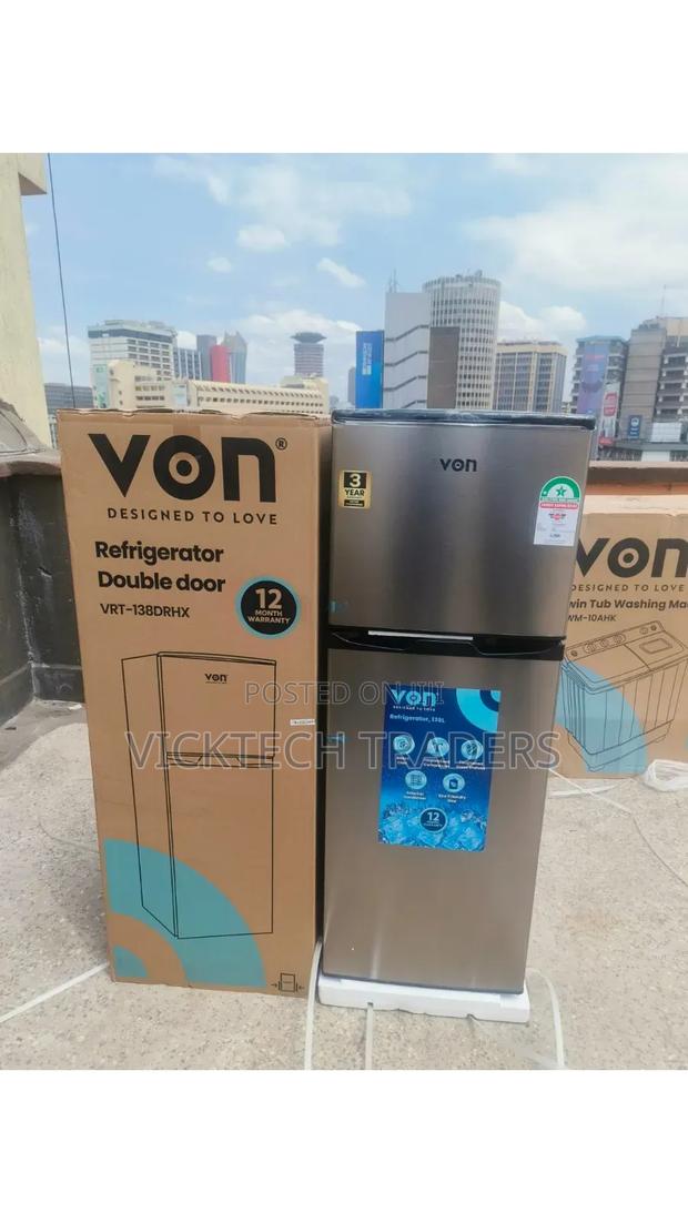 VON VRT-138 Litres Double Door Refrigerator