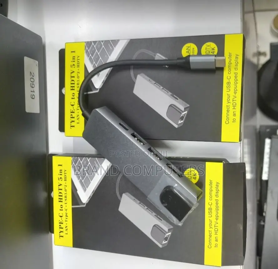 Type-C to HDMI 5 in 1 Adapter Docking Station With LAN Port