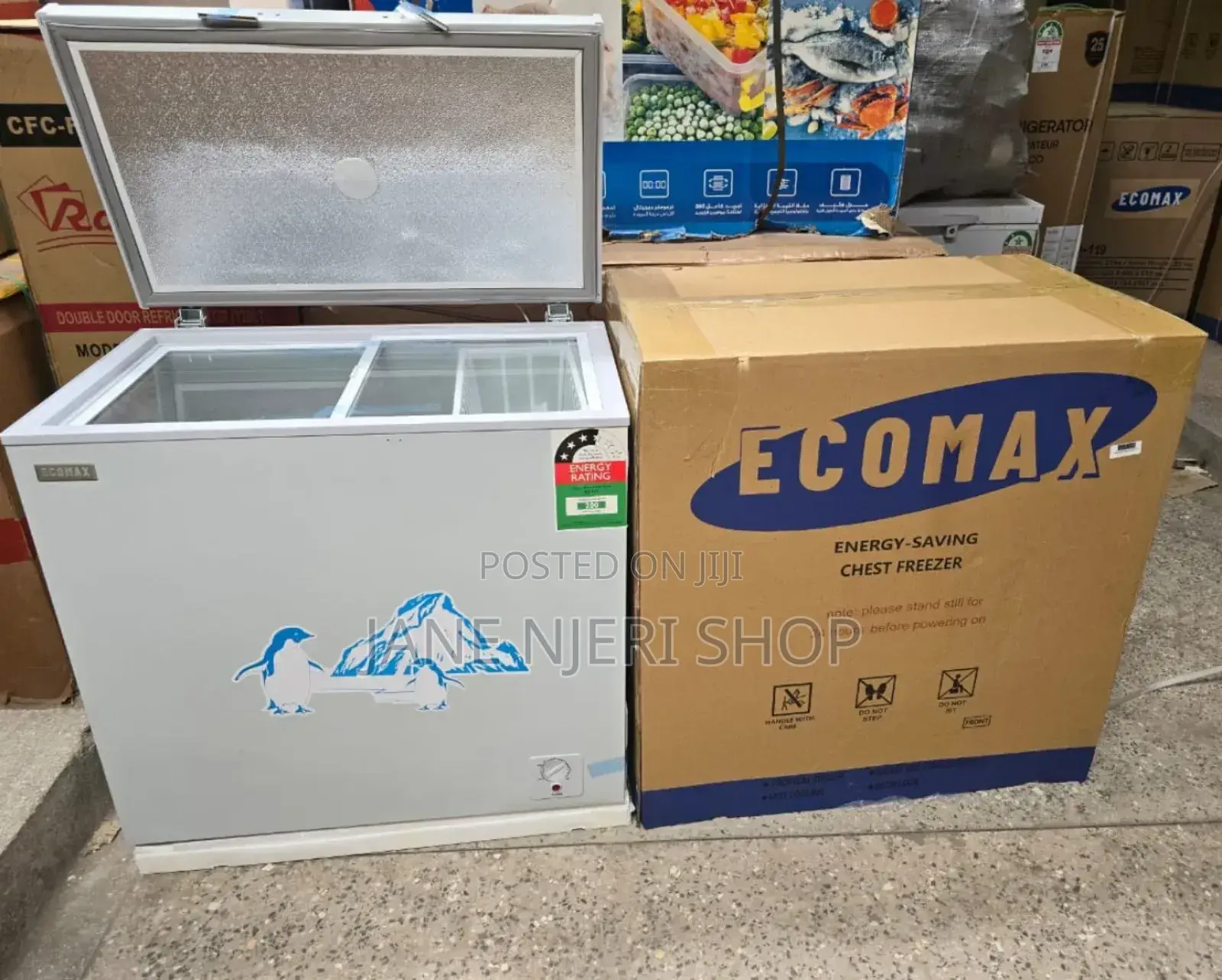 Silver 169 Litres Ecomax Chest Deep Freezer E/169l