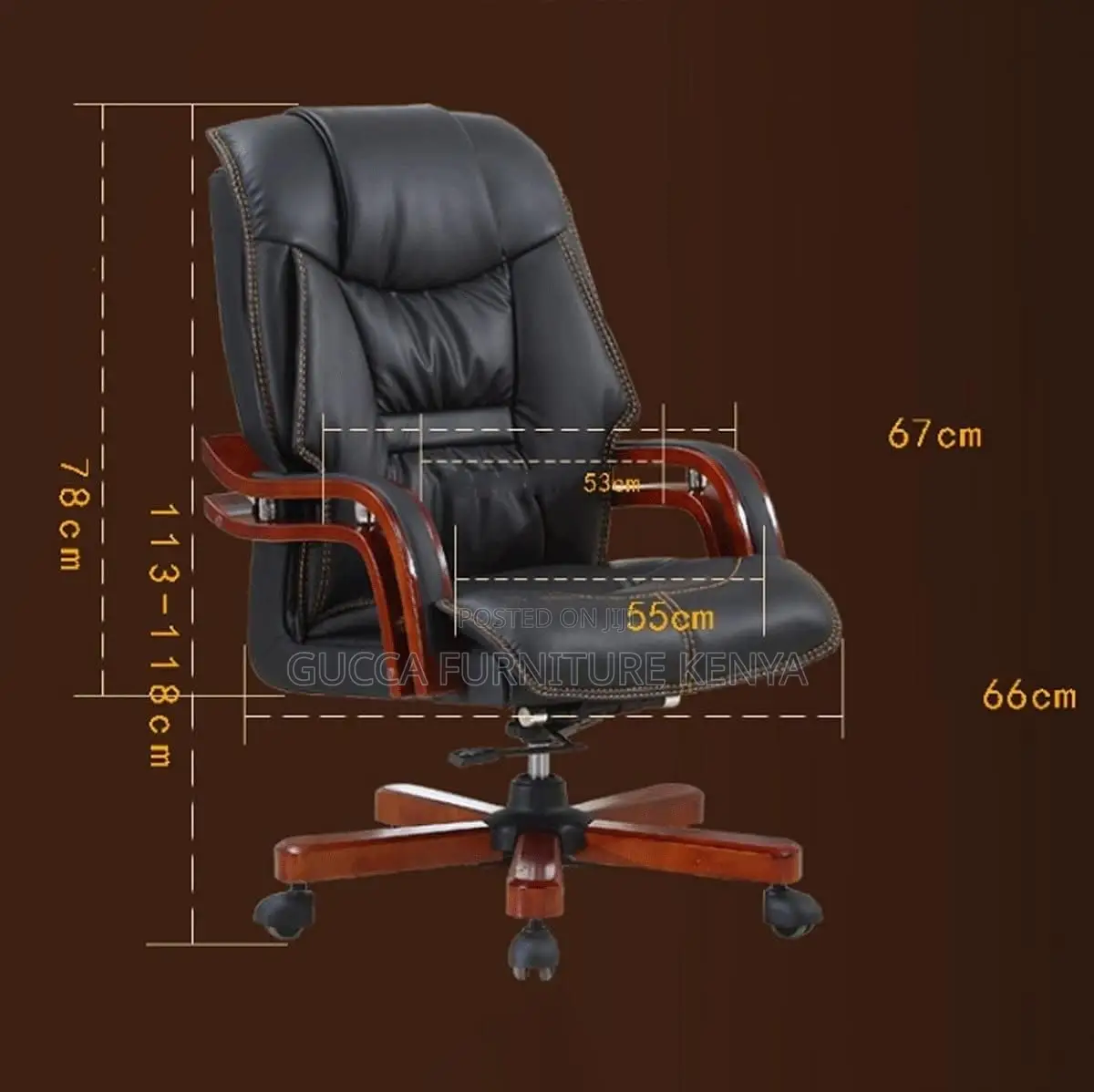 Office Chairs: PU Leather High Back Executive Office Chair