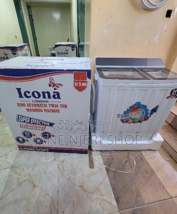 White Icona 12.5kgs Twin Tub Washing Machine LWM/12.5KG