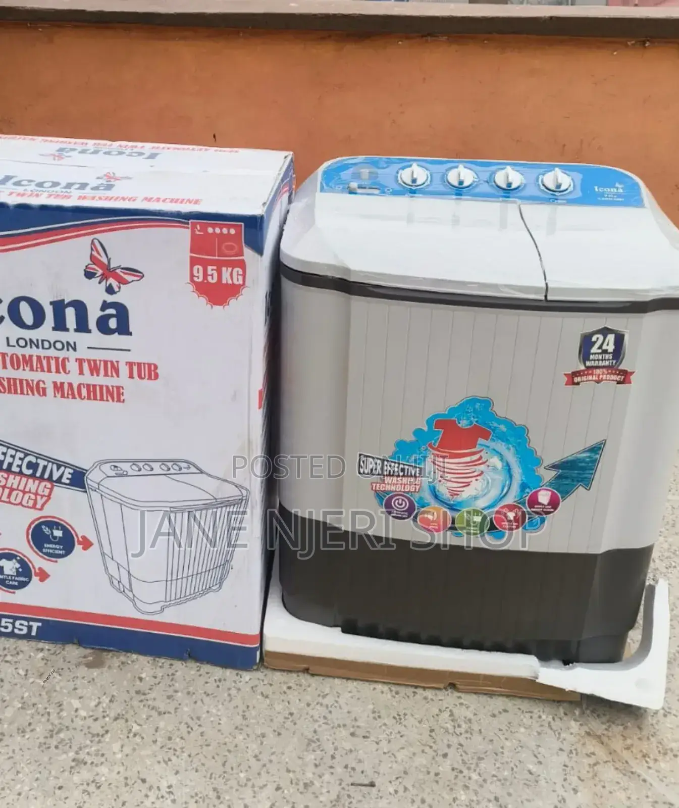 9.5kgs Icona Twin Washing Machine LWM/9.5KG