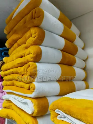 Cotton Towels- Mustard With White Stripes