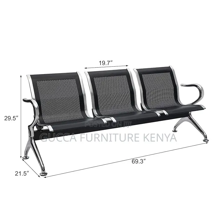 Office Chairs: Hospital 3-Link Waiting Bench With Arms
