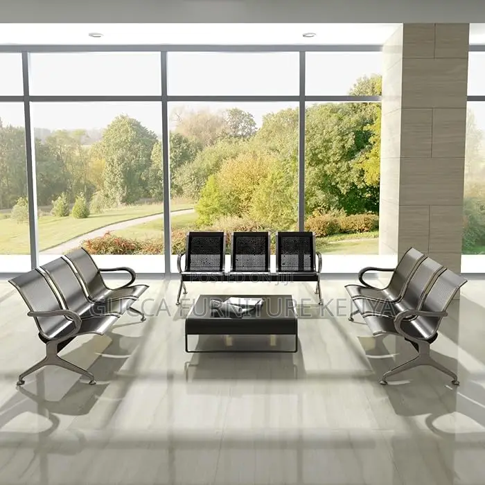 Office Chairs: Hospital 3-Link Waiting Bench With Arms