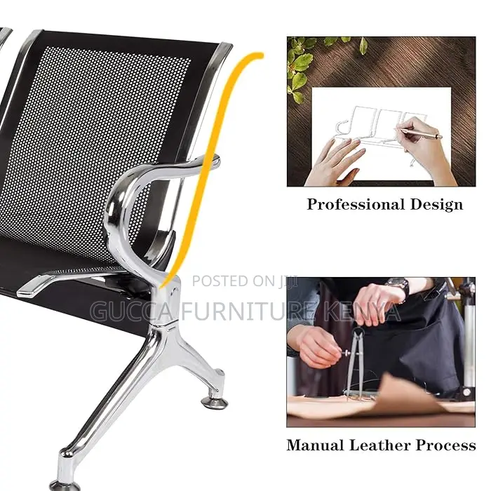 Office Chairs: Hospital 3-Link Waiting Bench With Arms