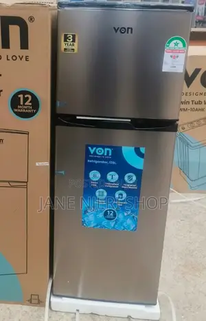 VON VRT-138DRHX Double Door Refrigerator VRT/138L