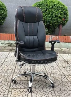 Black Leather Office Chair (C-35)