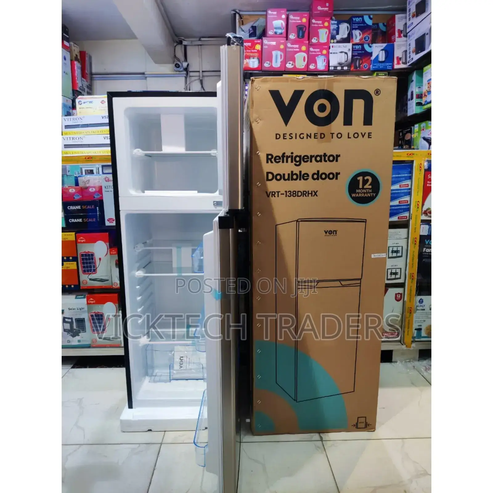 Von 138litres Double Door Refrigerator