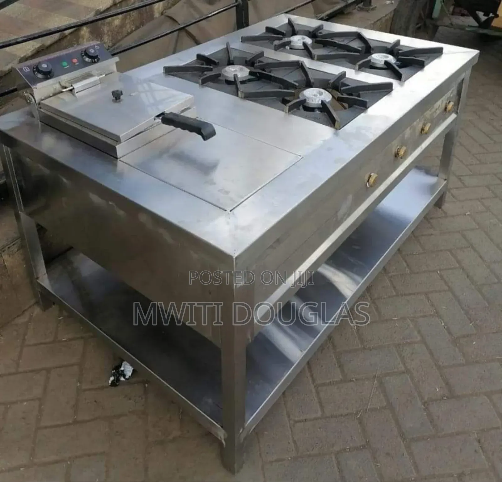 Hilarious Four Burner Stainless Combined Unit