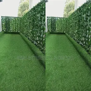 Balcony Green Fence With Artificial Grass Carpet