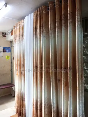 Brown and White Curtains Curtains