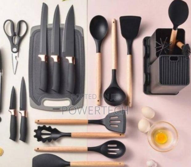 19 PCS Silicone Spoon Set,Comes With Chopping Board - main view