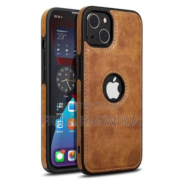 iPhone 14 Pro Leather Back Cover ( Brown and Black) - thumbnail 2