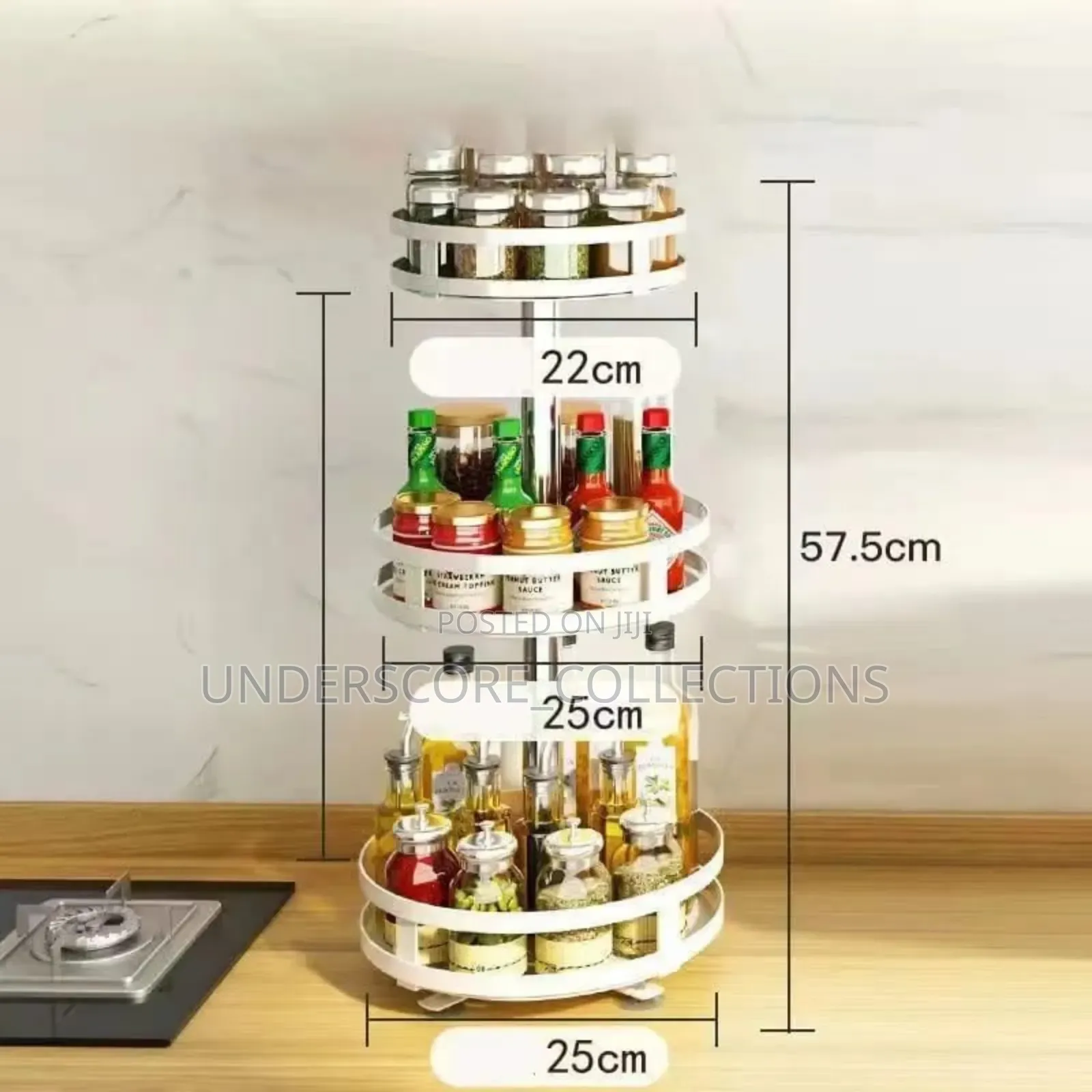  360° Rotating Kitchen Bathroom Storage Rack Oil Salt