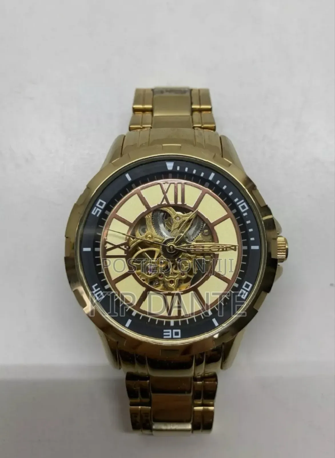 Elgin Auto Chronograph Skeleton Stainless Steel Watch