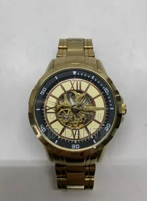 Elgin Auto Chronograph Skeleton Stainless Steel Watch