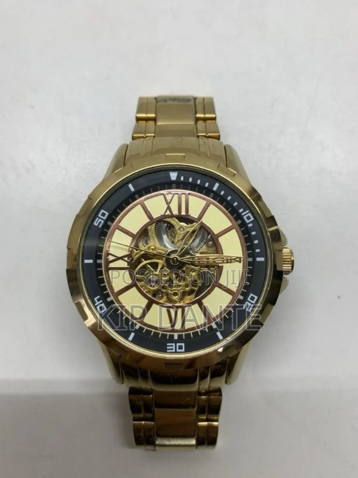 Elgin Auto Chronograph Skeleton Stainless Steel Watch