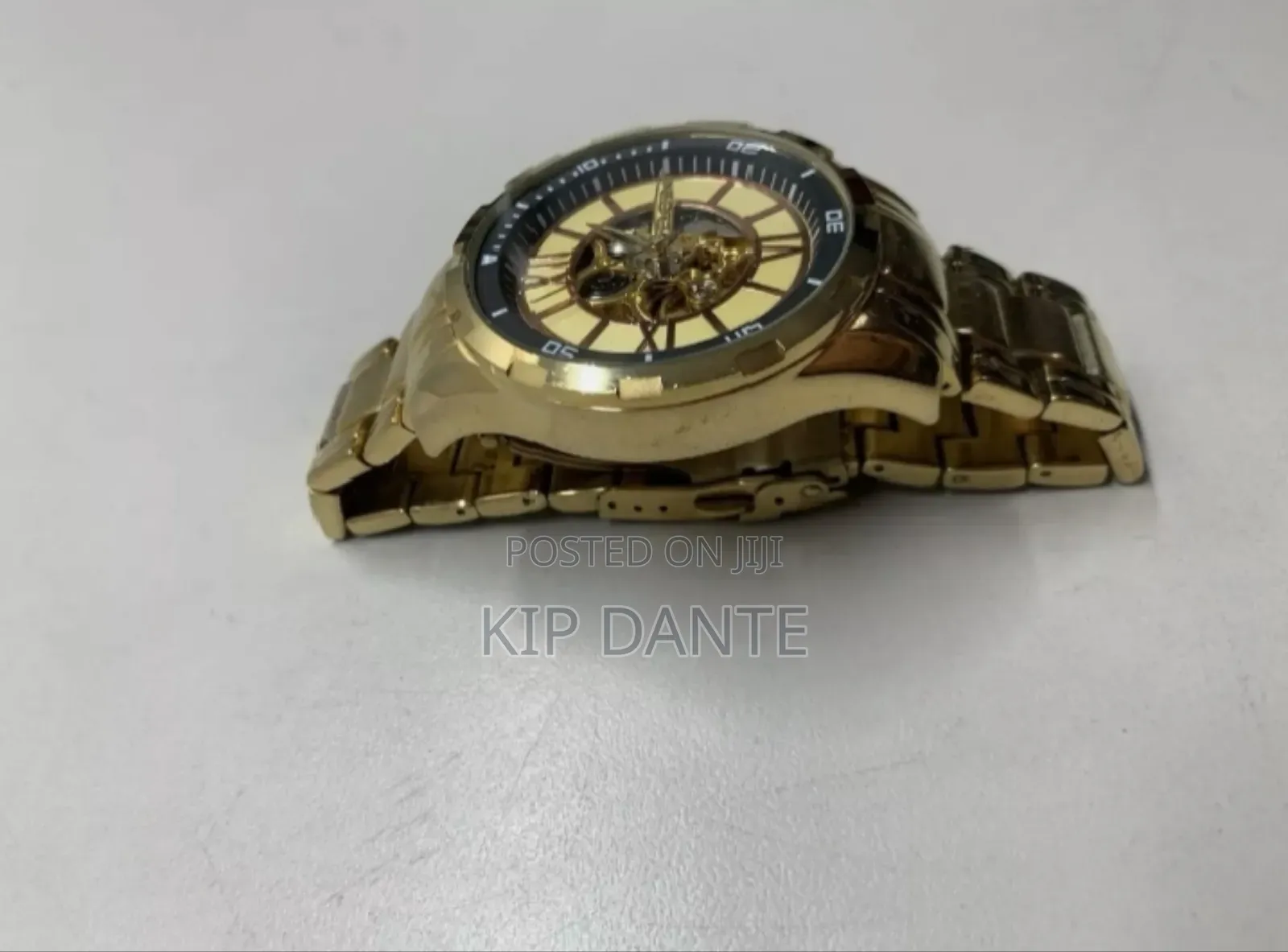 Elgin Auto Chronograph Skeleton Stainless Steel Watch
