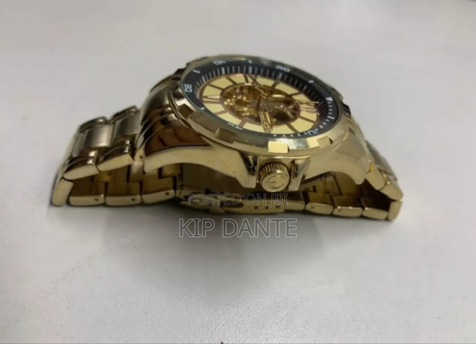 Elgin Auto Chronograph Skeleton Stainless Steel Watch
