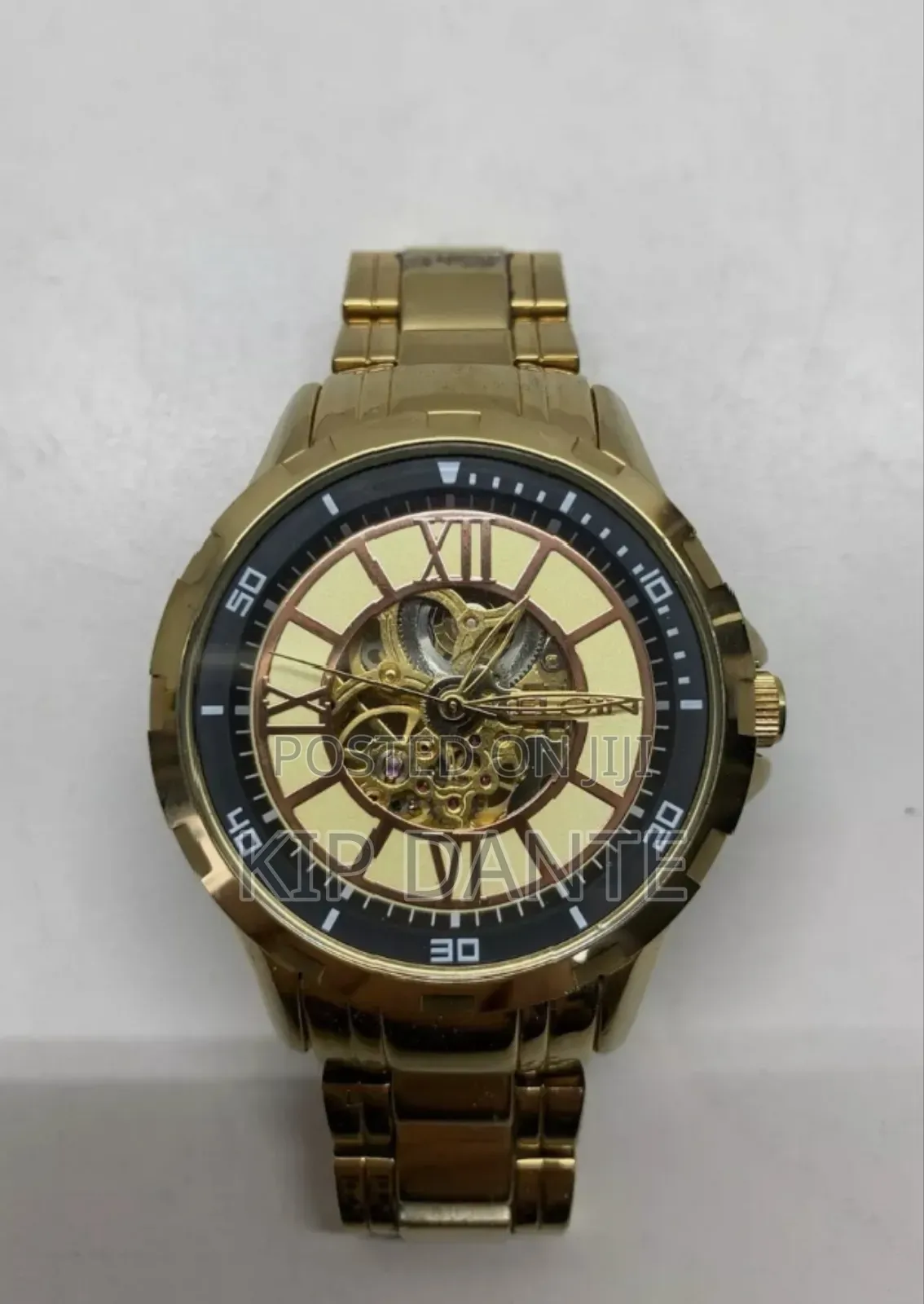 Elgin Auto Chronograph Skeleton Stainless Steel Watch
