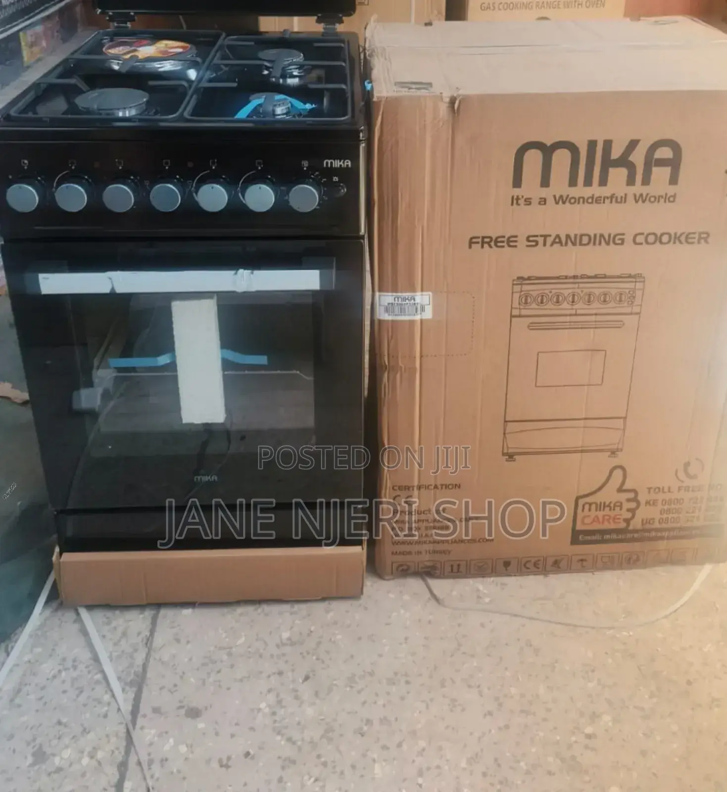 Black Mika 50*60 3+1electric Free Standing Cooker M/K-3g