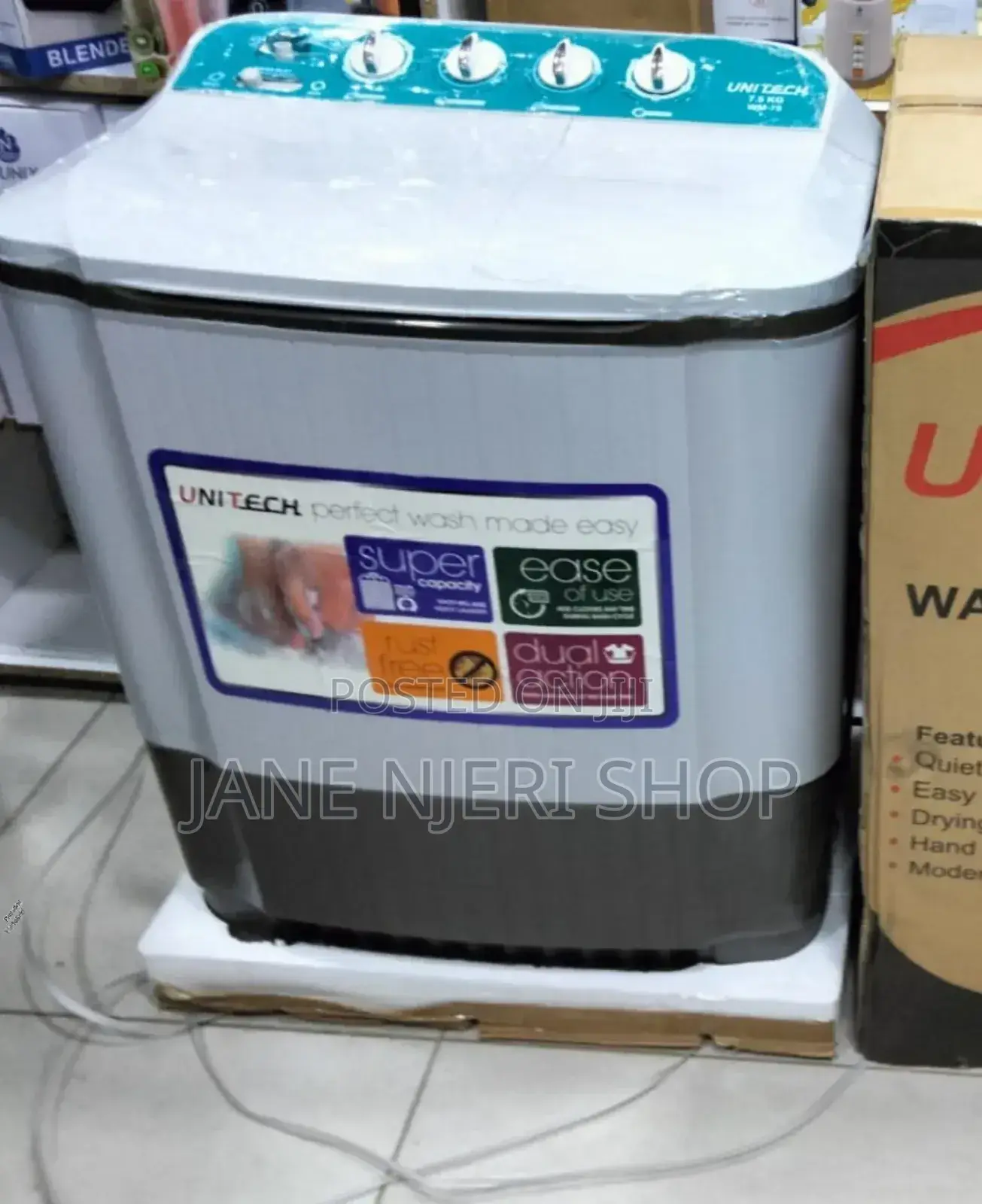Unitech 7.5kgs Twin Tub Washing Machine/Dual Action U/Wm