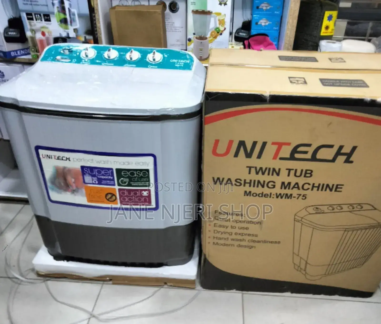 Unitech 7.5kgs Twin Tub Washing Machine/Dual U/Wm