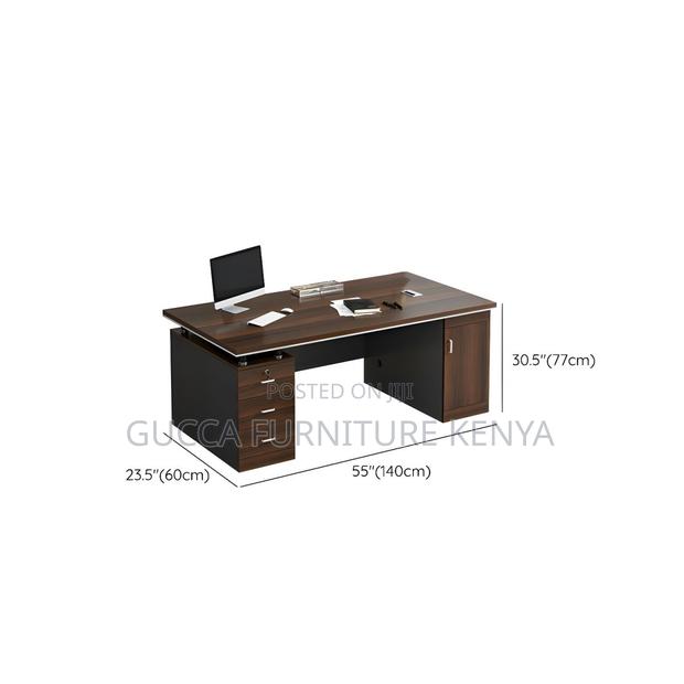 Office Tables:1.4 Meters Brown Wooden Executive Table - thumbnail 6