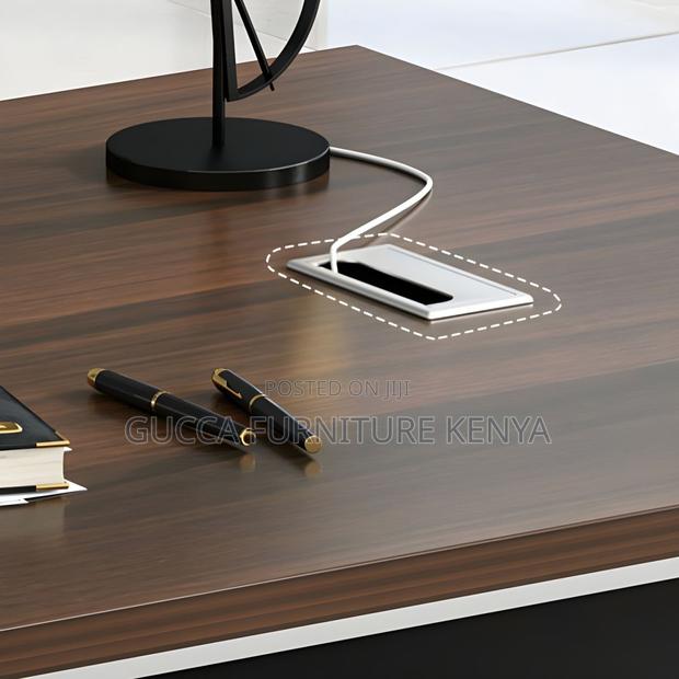 Office Tables:1.4 Meters Brown Wooden Executive Table - thumbnail 4