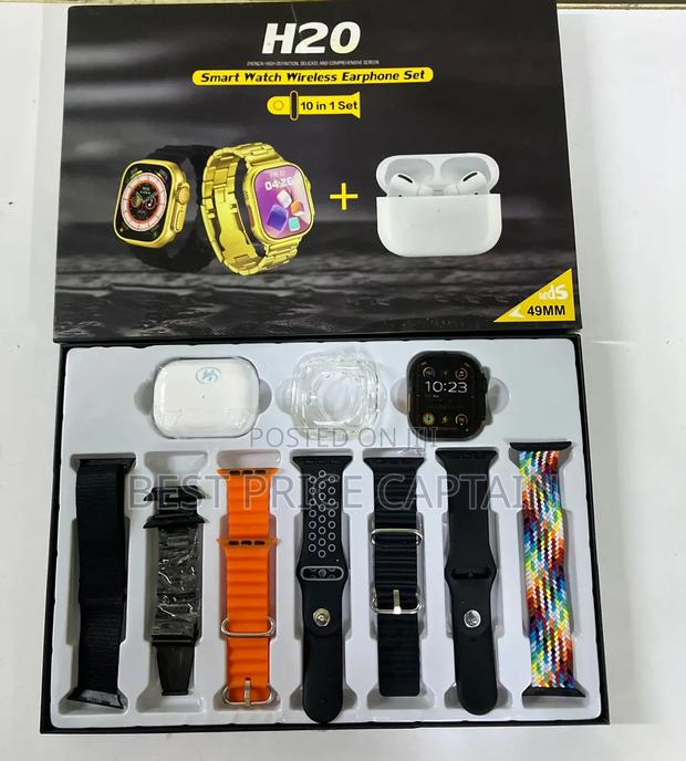 H20 Ultra Smart Watch With Bluetooth Wireless Earphones - main view