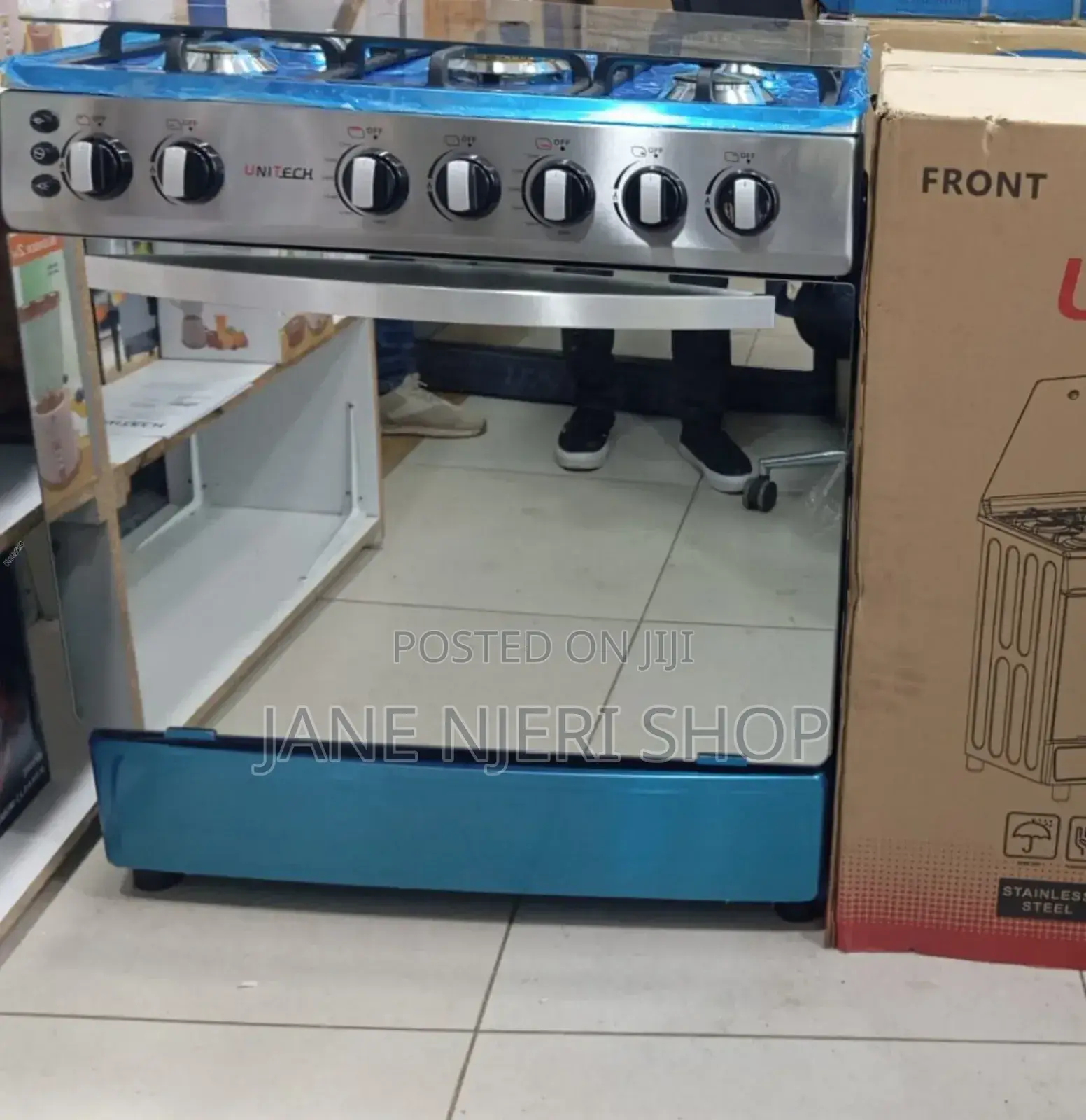 60*80 Unitech 5 Burner Freestanding 4 Gas Cooker U/T