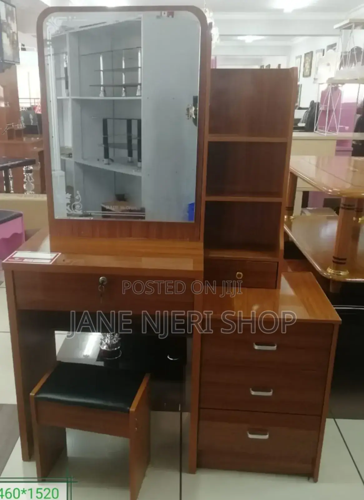 Brown Dressing Table Plus Sliding Mirror DT-01