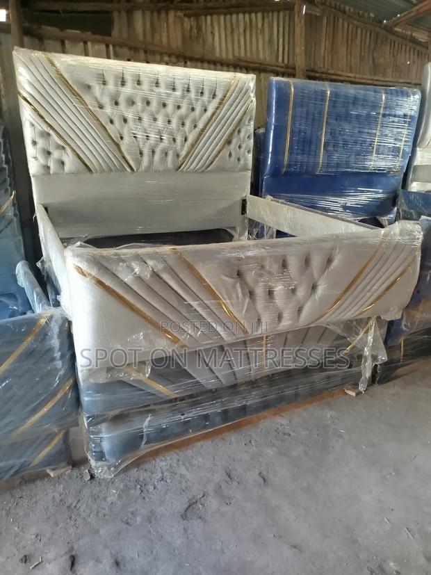 5by6 (Queen Size) Tufted Fabric Beds. - thumbnail 3