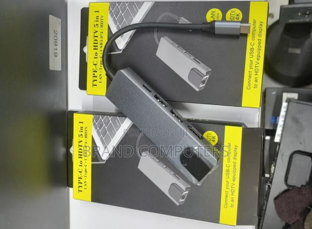 5 in 1 USB Type C Hub Hdmi USB C Rj45 Lan Port
