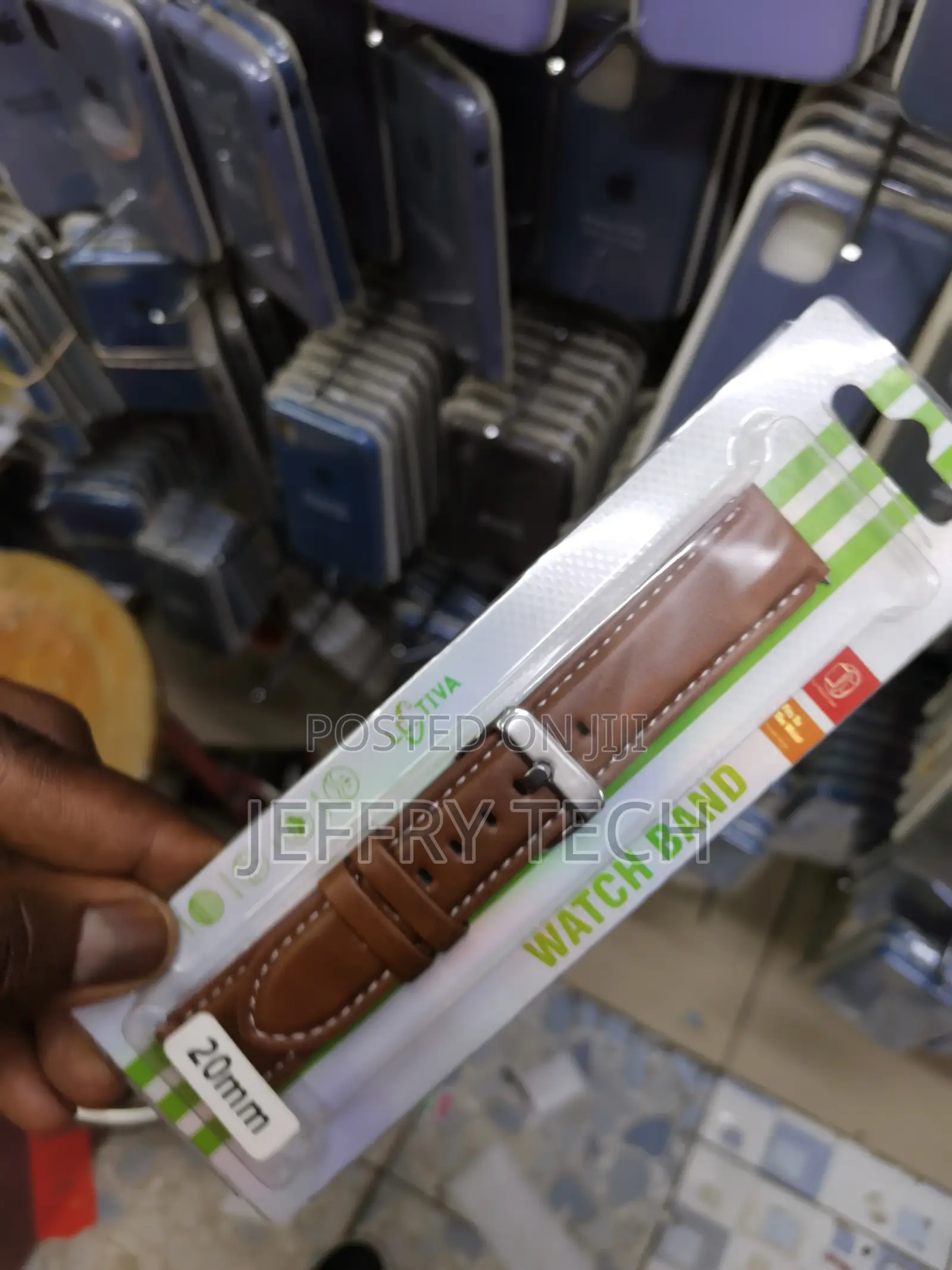 Leather Watch Bands for Men Watch Strap 20mm-Brown