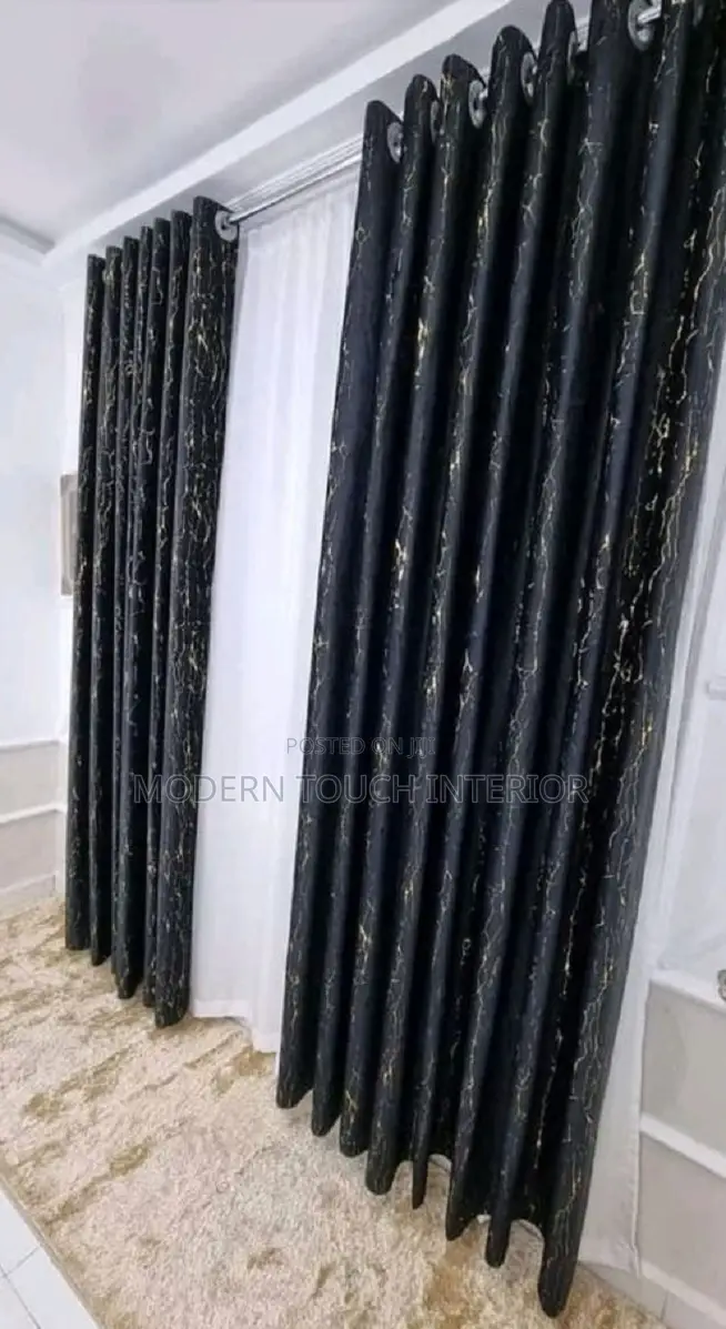 Black Printed Curtains