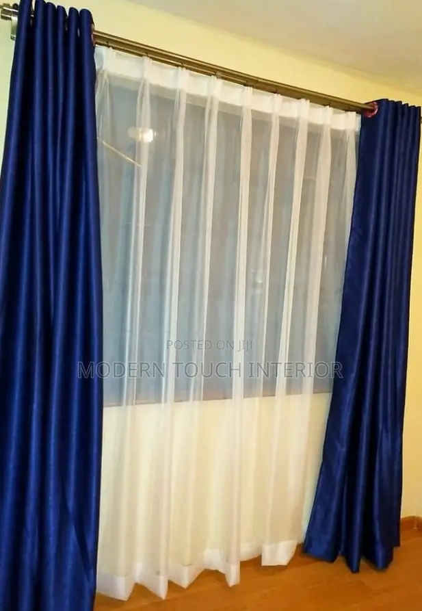 Navy Blue Polycotton Curtains