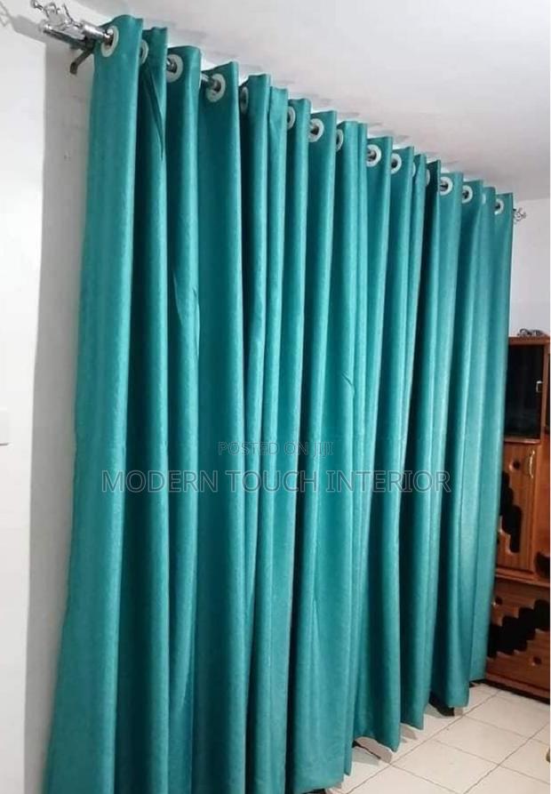 Turquoise Polycotton Blue Curtains