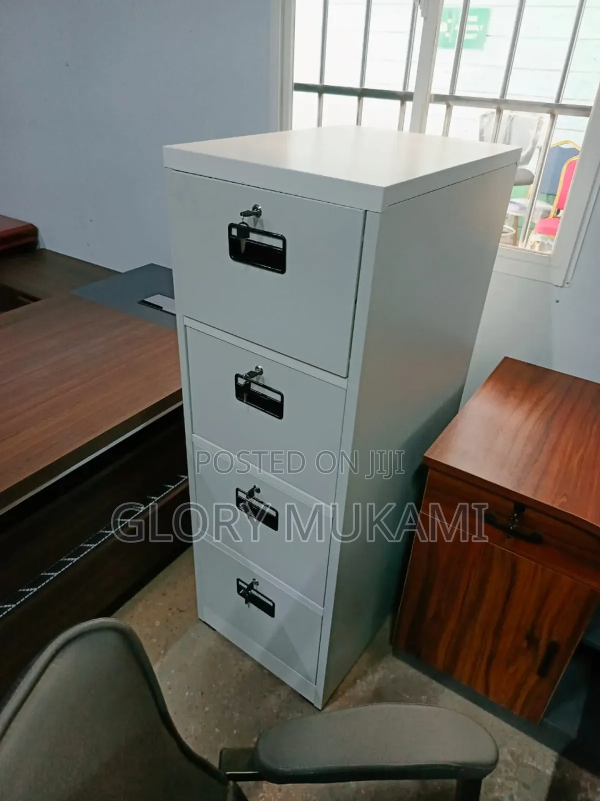 4 Drawer White Filling Cabinet