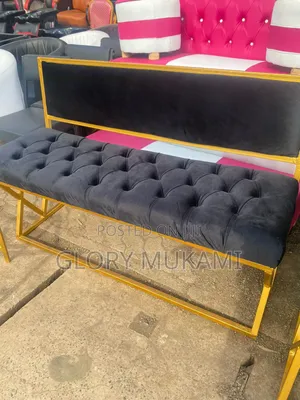 Black Velvet Waiting Bench