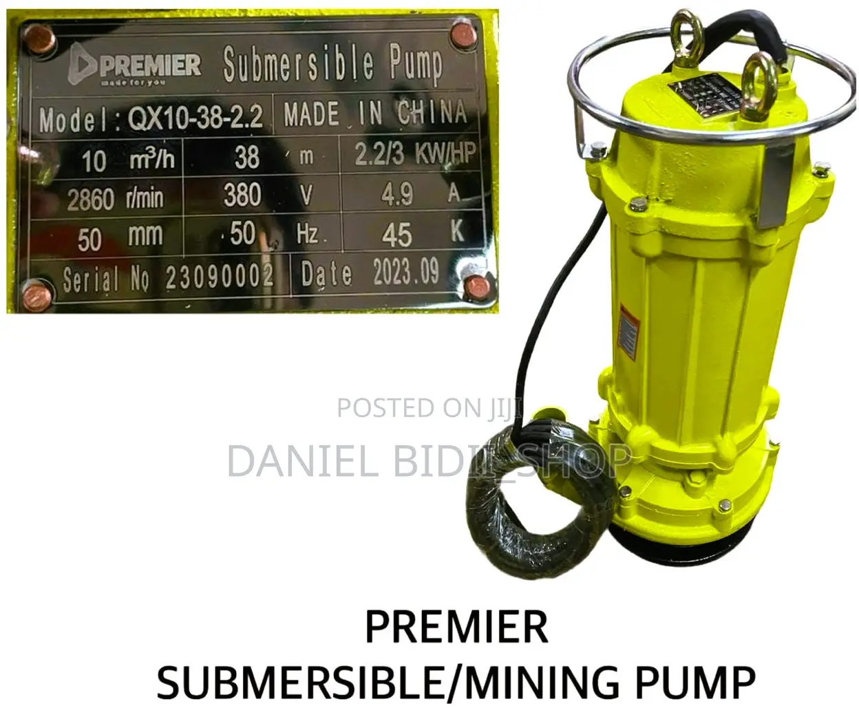 Mining Submersible Pump 38m 3hp 2inch Single Phase