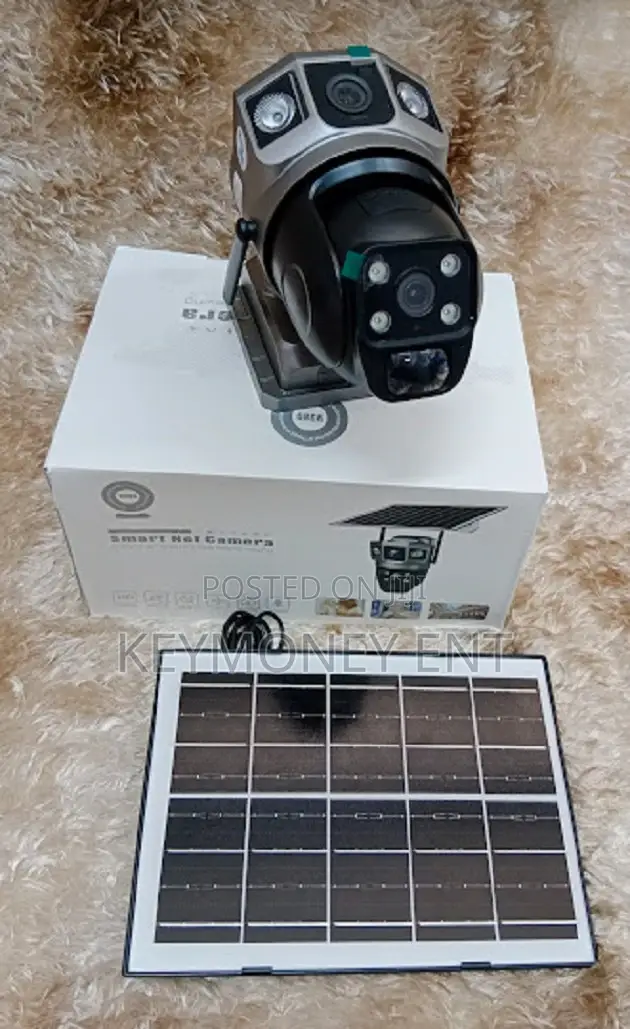 Rotating V380 Pro 4g Simcard Solar PTZ Outdoor Camera 2lens