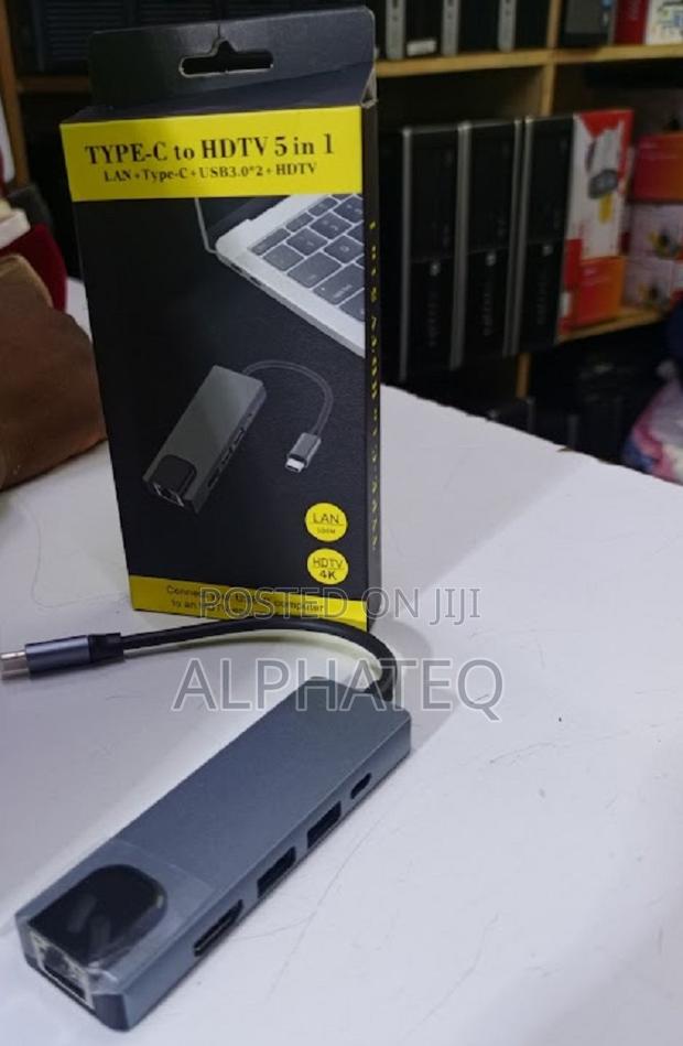 5-in-1 USB C Hub Multiport Adapter With HDMI and Ethernet